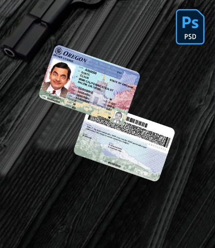 USA Oregon state driving license PSD